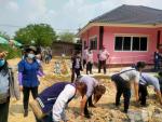 ธนาคารน้ำใต้ดินระบบปิด และรางระบายน้ำไร้ท่อ บริเวณรอบอาคารศู